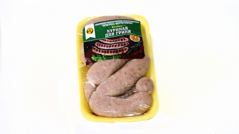 Колбаса мясная «Куриная для гриля» охлажденный (замороженный)